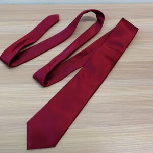 Plain Wine Neck Tie Mens Red Wine Solid Slim Formal Wedding Groom NM NICKS